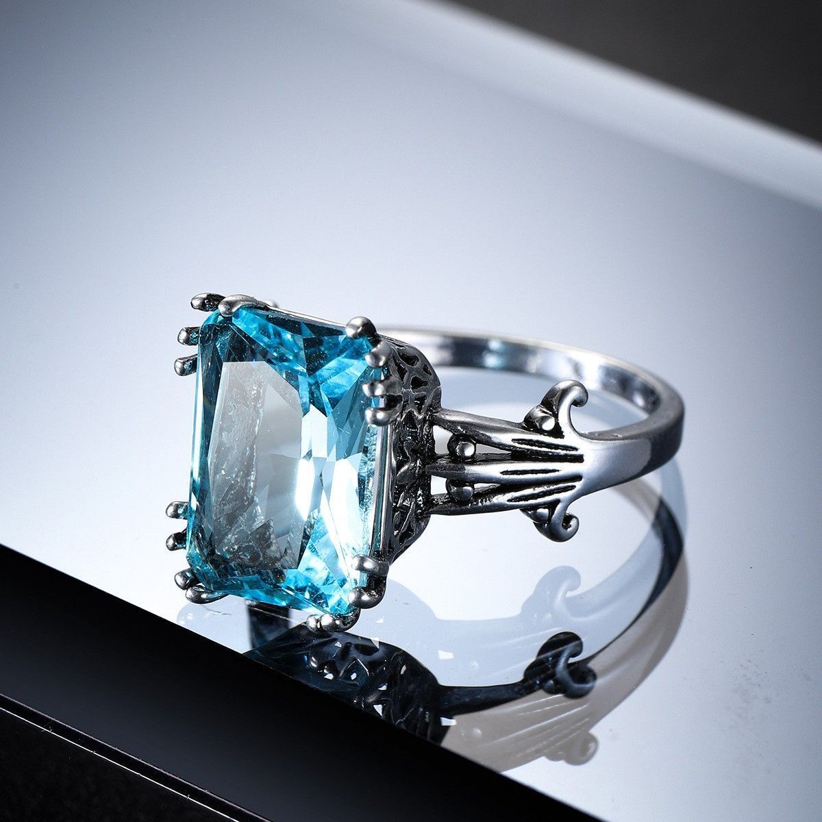 Maris™ | Ocean Glass Silvered Ring