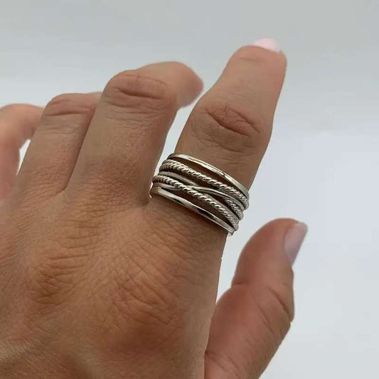 Celeste™ | Layered Silvered Beads Ring