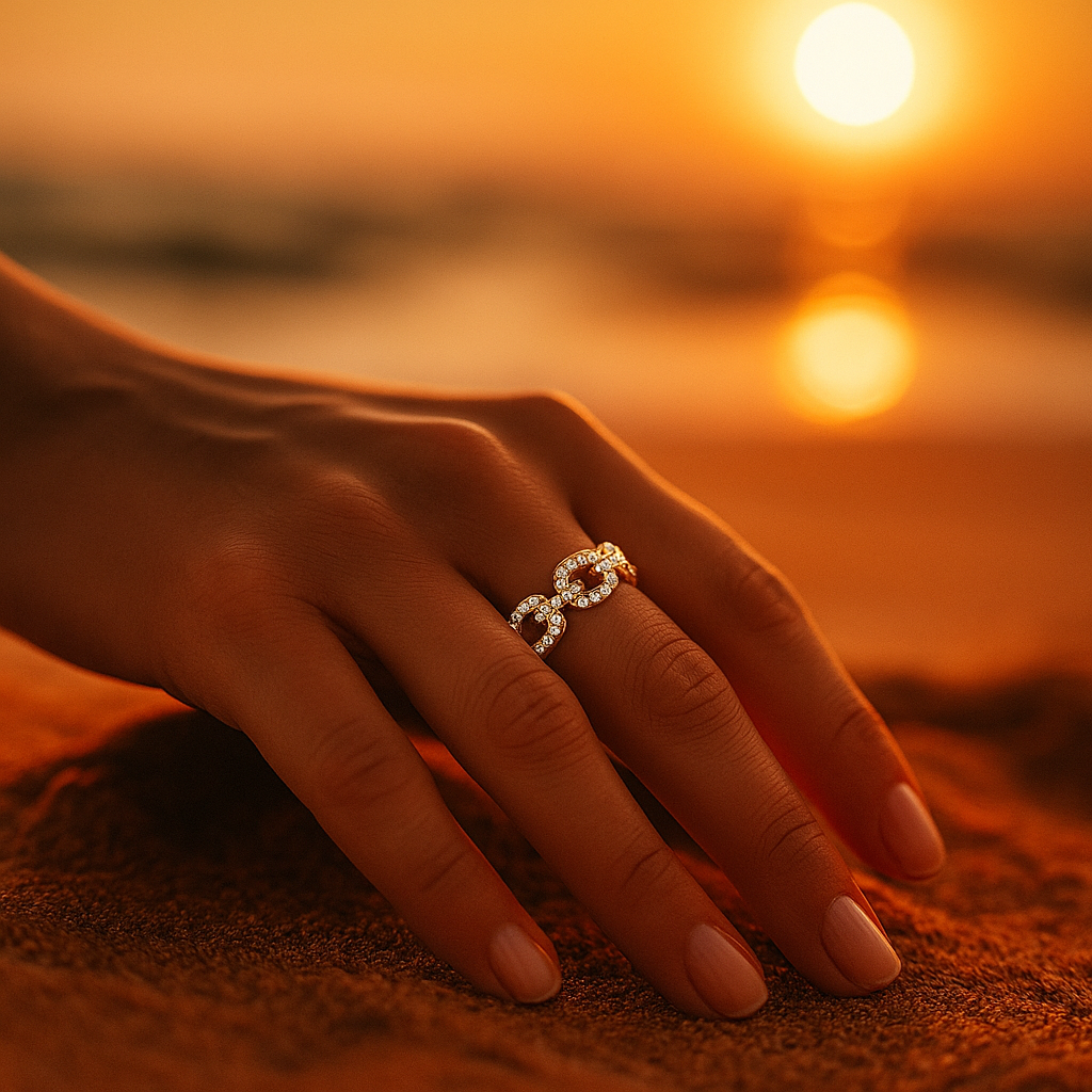 Sophia | Golden Ring with Zirconia