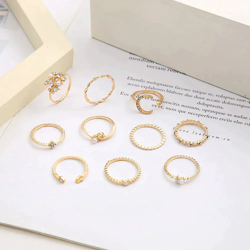 Boho™ | Silver and Gold Ring Set (10 Pairs)