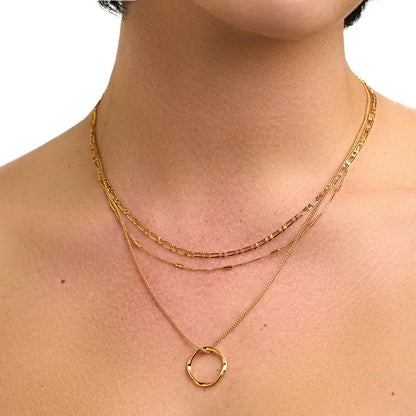 Circa™ | Gold Open Circle Three Row Necklace
