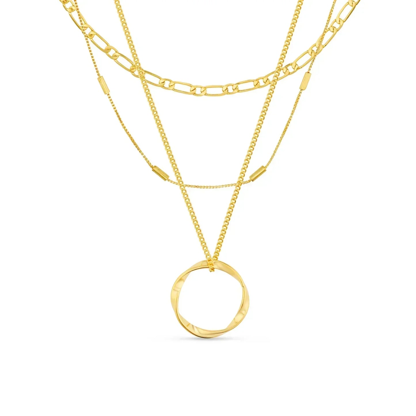 Circa™ | Gold Open Circle Three Row Necklace