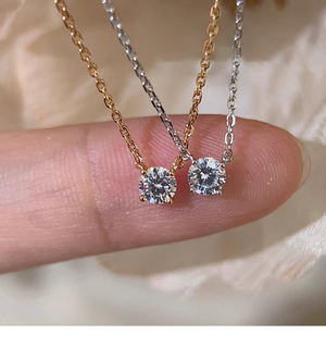 Clea™ | Gold Moissanite Stone Necklace