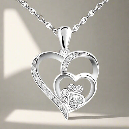 Inolt™ | Paw & Heart Necklace in Silver